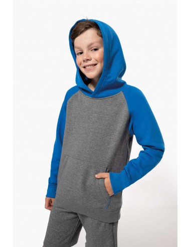P-PA370-KIDS' TWO-TONE HOODED SWEATSHIRT